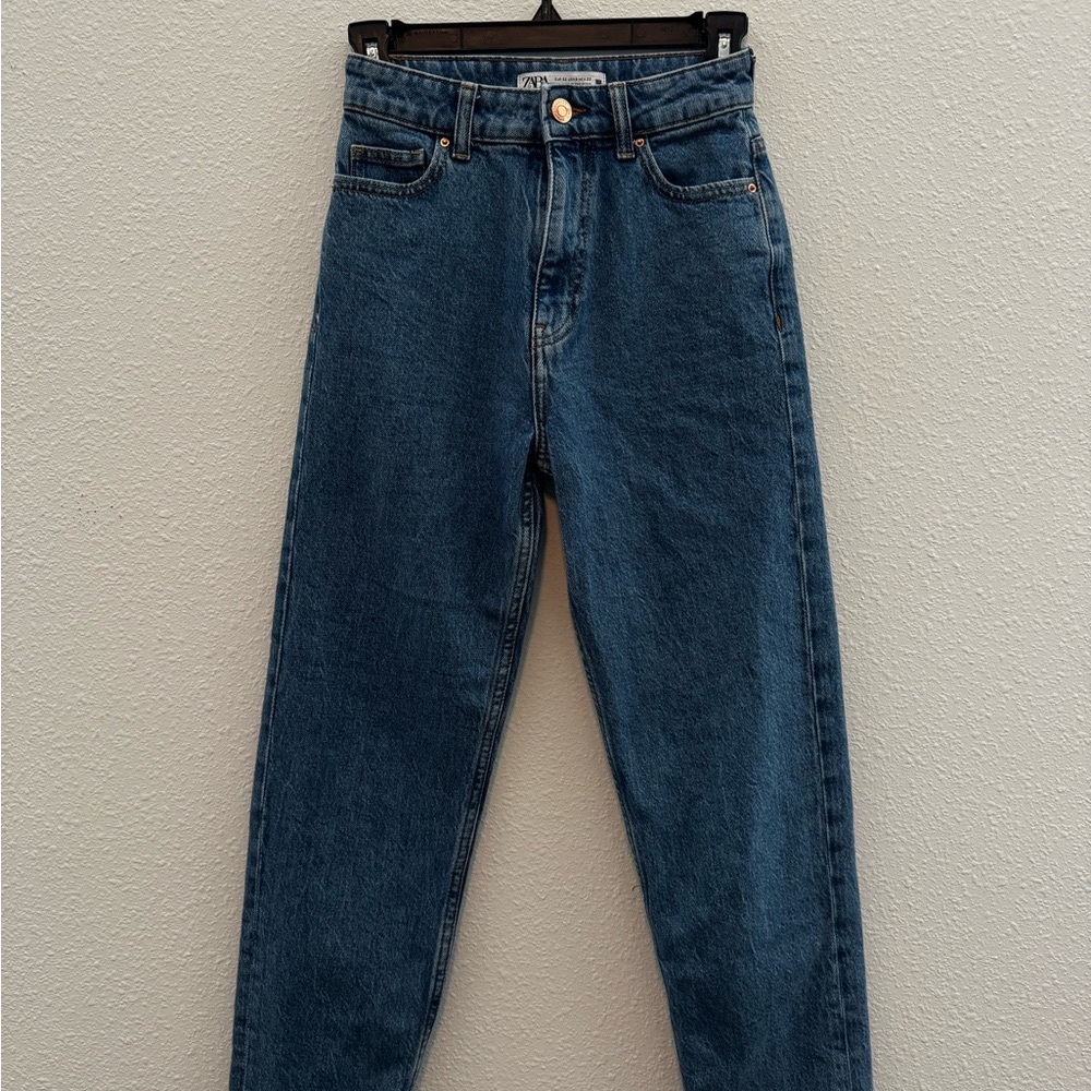 Zara Dark Blue Straight Leg Jeans